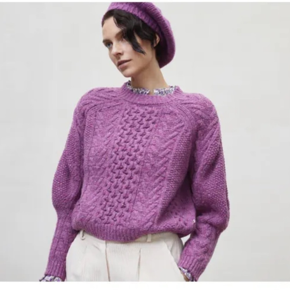THE NEW SOCIETY Recycled Tirso Sweater in Purple, Size Small